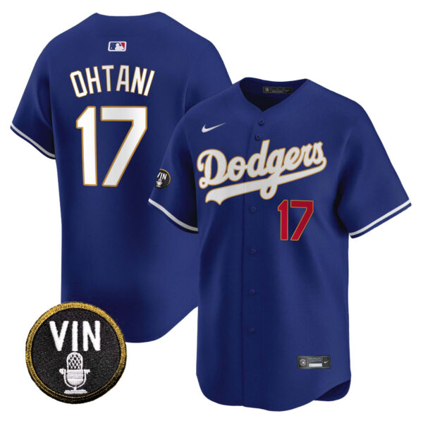 Men's Dodgers Vin Scully Patch Gold Trim Vapor Premier Limited Jersey - All Stitched - Image 11