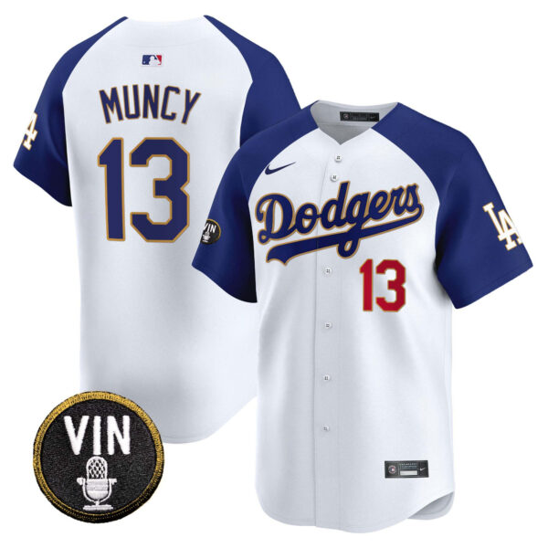 Men's Dodgers Vin Scully Patch Gold Trim Vapor Premier Limited Jersey - All Stitched - Image 27