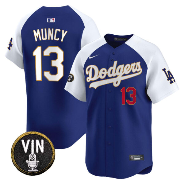 Men's Dodgers Vin Scully Patch Gold Trim Vapor Premier Limited Jersey - All Stitched - Image 37