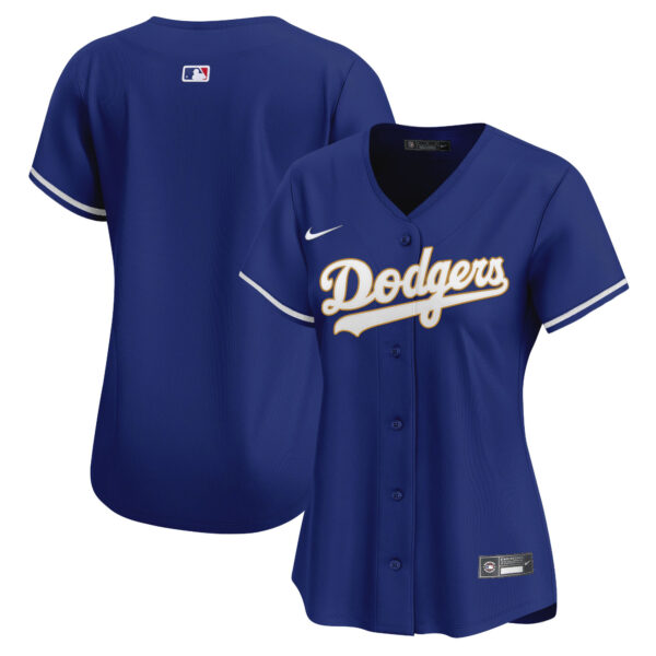 Women's Dodgers Gold Trim Vapor Premier Limited Jersey - All Stitched - Image 20