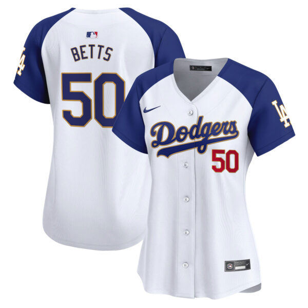 Women's Dodgers Gold Trim Vapor Premier Limited Jersey - All Stitched - Image 23