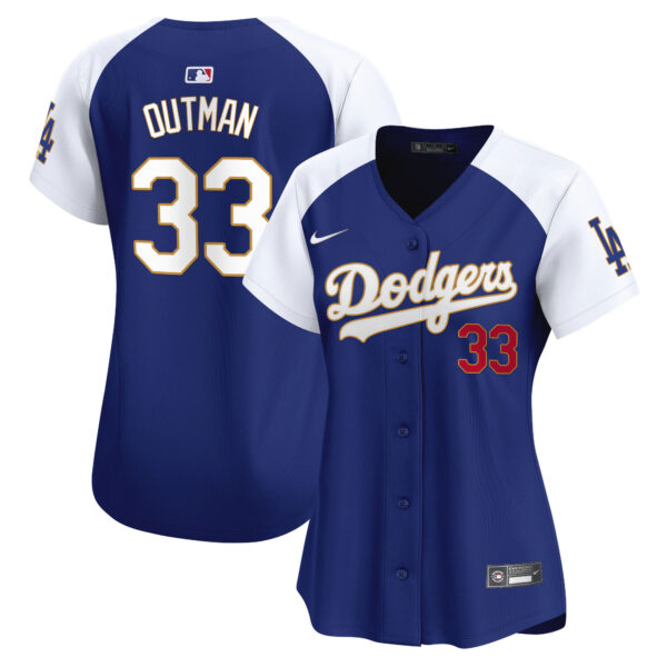 Women's Dodgers Gold Trim Vapor Premier Limited Jersey - All Stitched - Image 38