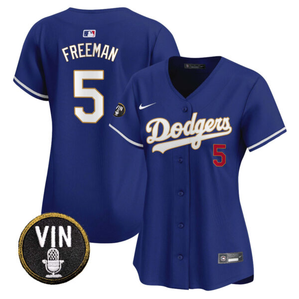Women's Dodgers Vin Scully Patch Gold Trim Vapor Premier Limited Jersey - All Stitched - Image 12