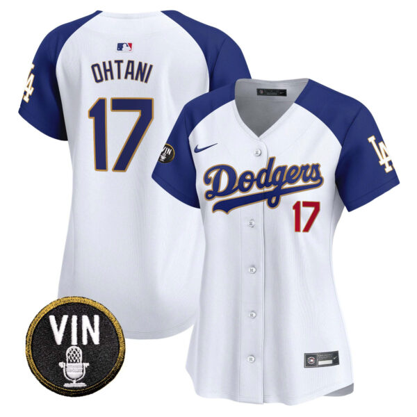 Women's Dodgers Vin Scully Patch Gold Trim Vapor Premier Limited Jersey - All Stitched - Image 21