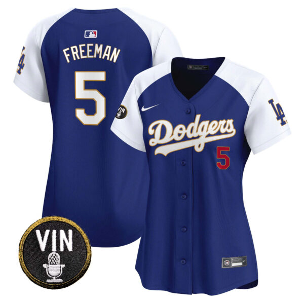 Women's Dodgers Vin Scully Patch Gold Trim Vapor Premier Limited Jersey - All Stitched - Image 32