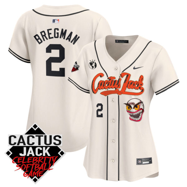 Women's Astros Cactus Jack Celebrity Softball Game Patch Vapor Premier Limited Jersey - All Stitched - Image 4