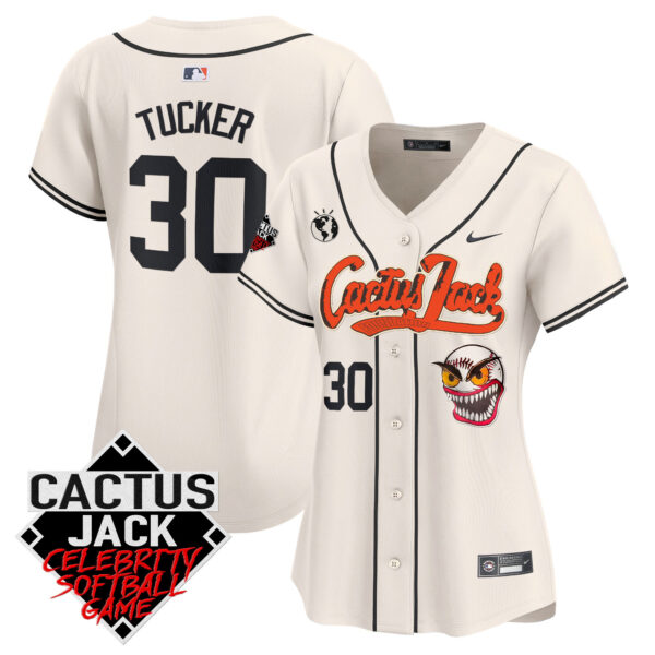 Women's Astros Cactus Jack Celebrity Softball Game Patch Vapor Premier Limited Jersey - All Stitched - Image 8