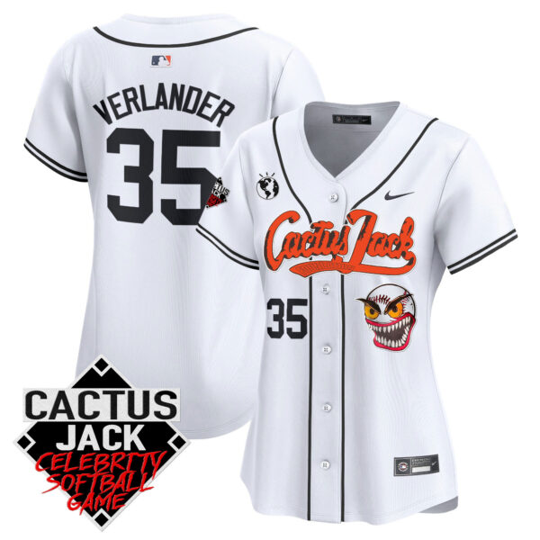 Women's Astros Cactus Jack Celebrity Softball Game Patch Vapor Premier Limited Jersey - All Stitched - Image 16