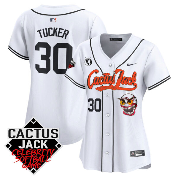 Women's Astros Cactus Jack Celebrity Softball Game Patch Vapor Premier Limited Jersey - All Stitched - Image 17