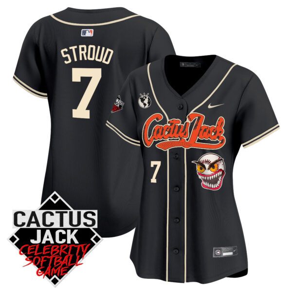 Women's Astros Cactus Jack Celebrity Softball Game Patch Vapor Premier Limited Jersey - All Stitched - Image 19