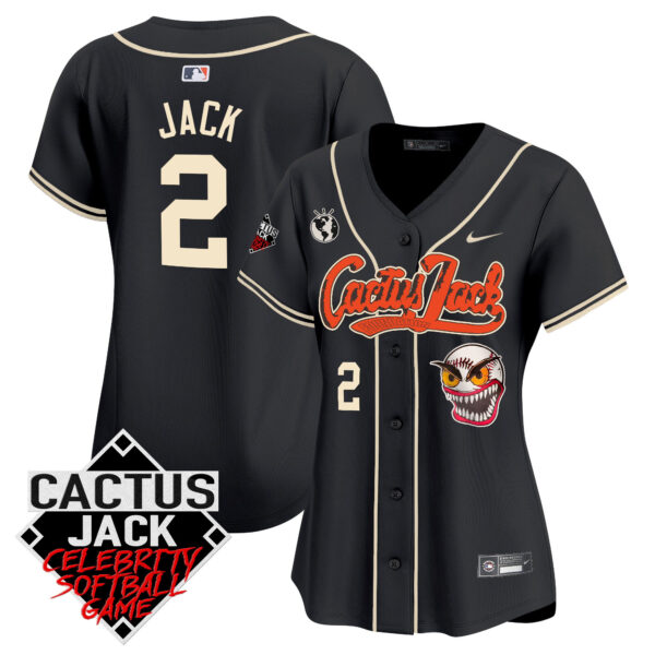 Women's Astros Cactus Jack Celebrity Softball Game Patch Vapor Premier Limited Jersey - All Stitched - Image 20