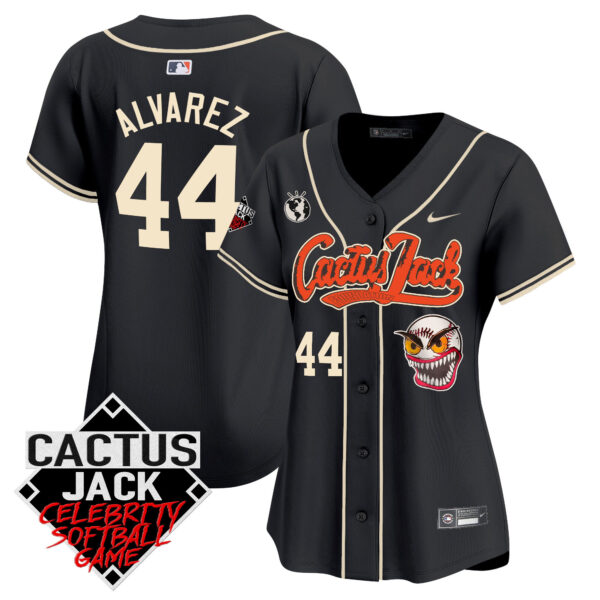 Women's Astros Cactus Jack Celebrity Softball Game Patch Vapor Premier Limited Jersey - All Stitched - Image 24