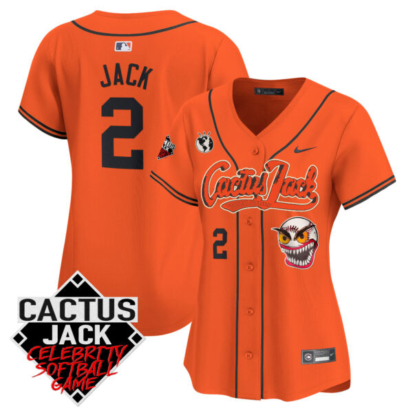 Women's Astros Cactus Jack Celebrity Softball Game Patch Vapor Premier Limited Jersey - All Stitched - Image 29