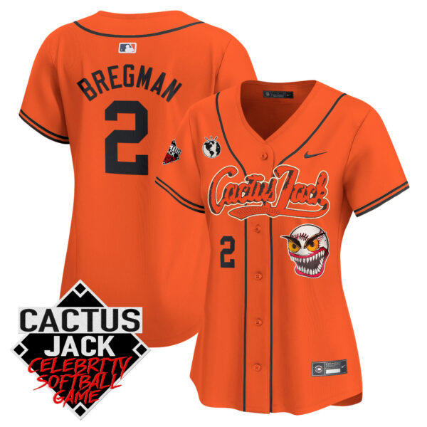 Women's Astros Cactus Jack Celebrity Softball Game Patch Vapor Premier Limited Jersey - All Stitched - Image 31
