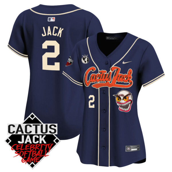 Women's Astros Cactus Jack Celebrity Softball Game Patch Vapor Premier Limited Jersey - All Stitched - Image 38