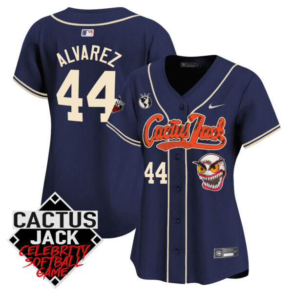 Women's Astros Cactus Jack Celebrity Softball Game Patch Vapor Premier Limited Jersey - All Stitched - Image 42
