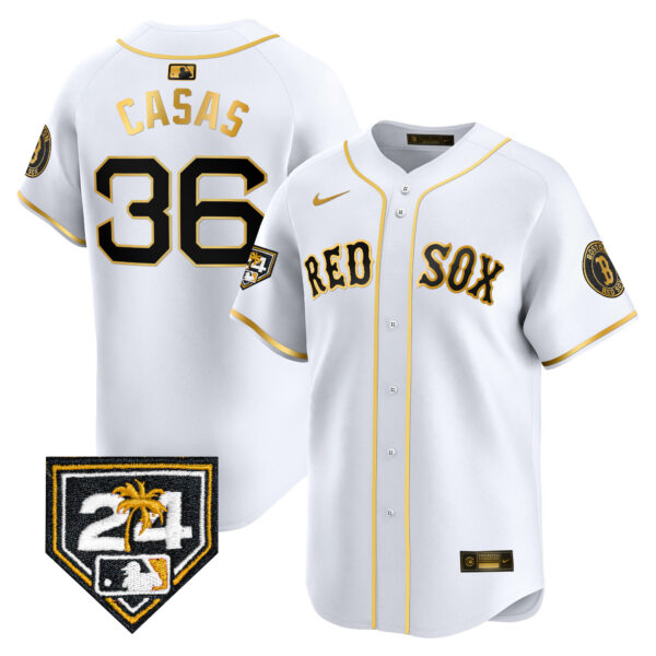 Men's Boston Red Sox 2024 Spring Training Patch Vapor Premier Limited Jersey - All Stitched - Image 11
