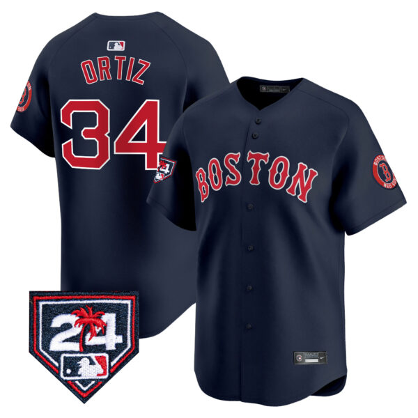 Men's Boston Red Sox 2024 Spring Training Patch Vapor Premier Limited Jersey - All Stitched - Image 37