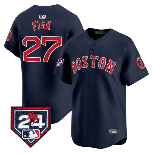 Men's Boston Red Sox 2024 Spring Training Patch Vapor Premier Limited Jersey - All Stitched - Image 40
