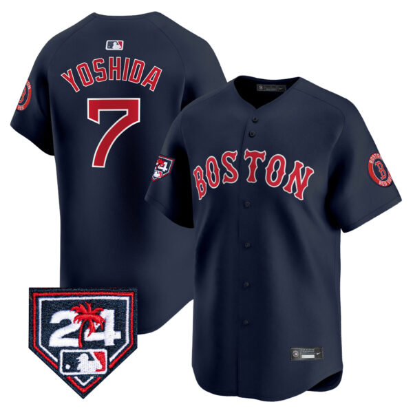 Men's Boston Red Sox 2024 Spring Training Patch Vapor Premier Limited Jersey - All Stitched - Image 41