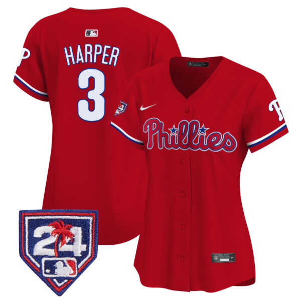 Women's Phillies 2024 Spring Training Patch Vapor Premier Limited Jersey - All Stitched - Image 11
