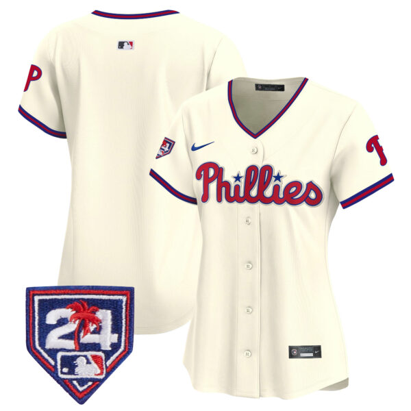 Women's Phillies 2024 Spring Training Patch Vapor Premier Limited Jersey - All Stitched - Image 25