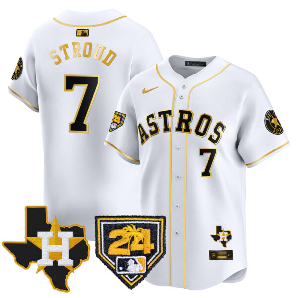 Men's Houston Astros 2024 Spring Training & Texas Patch Vapor Premier Limited Jersey - All Stitched - Image 12