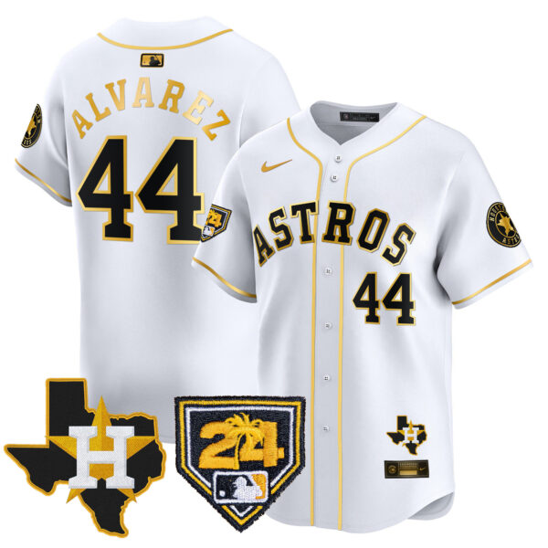 Men's Houston Astros 2024 Spring Training & Texas Patch Vapor Premier Limited Jersey - All Stitched - Image 10