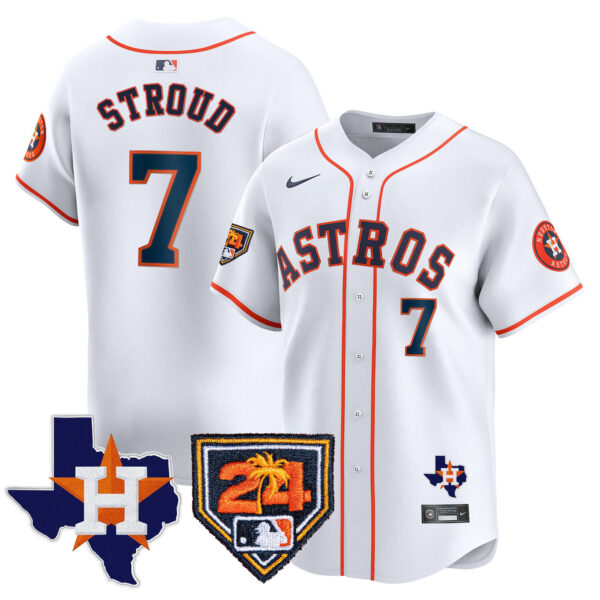 Men's Houston Astros 2024 Spring Training & Texas Patch Vapor Premier Limited Jersey - All Stitched - Image 30
