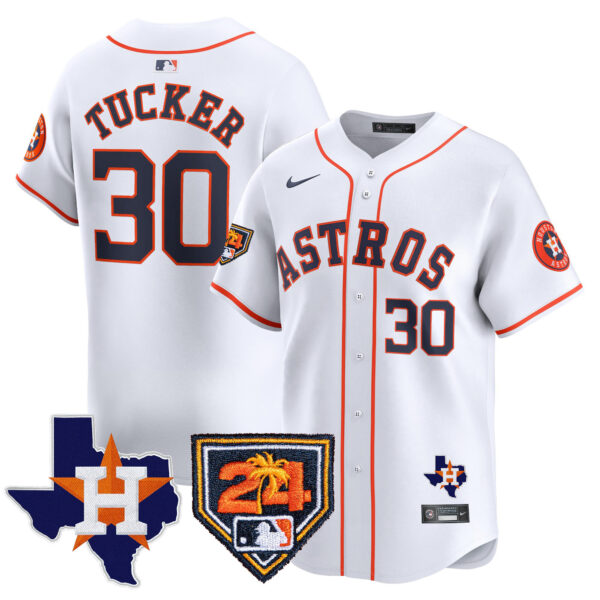 Men's Houston Astros 2024 Spring Training & Texas Patch Vapor Premier Limited Jersey - All Stitched - Image 35