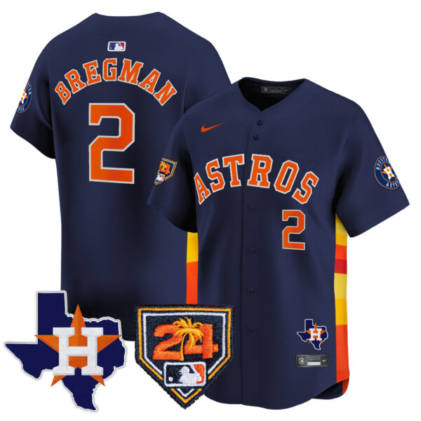 Men's Houston Astros 2024 Spring Training & Texas Patch Vapor Premier Limited Jersey - All Stitched - Image 42
