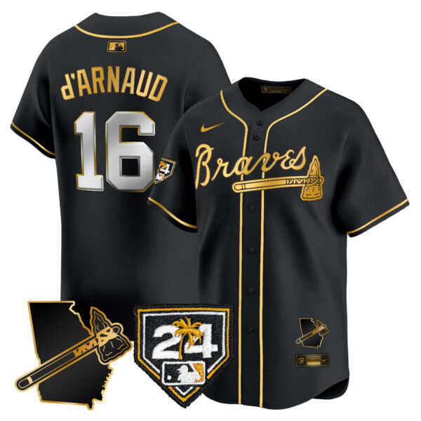 Men's Atlanta Braves 2024 Spring Training & Georgia Patch Vapor Premier Limited Jersey - All Stitched - Image 2