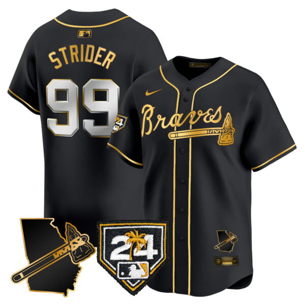 Men's Atlanta Braves 2024 Spring Training & Georgia Patch Vapor Premier Limited Jersey - All Stitched - Image 9