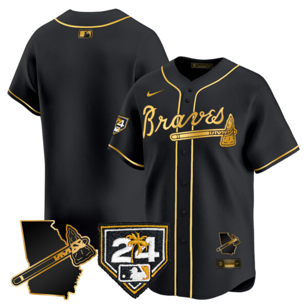Men's Atlanta Braves 2024 Spring Training & Georgia Patch Vapor Premier Limited Jersey - All Stitched - Image 10
