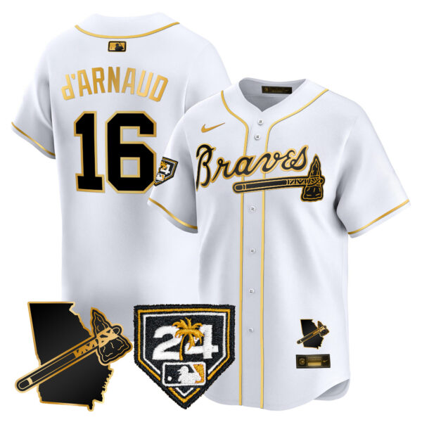 Men's Atlanta Braves 2024 Spring Training & Georgia Patch Vapor Premier Limited Jersey - All Stitched - Image 12