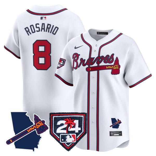 Men's Atlanta Braves 2024 Spring Training & Georgia Patch Vapor Premier Limited Jersey - All Stitched - Image 27