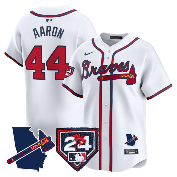 Men's Atlanta Braves 2024 Spring Training & Georgia Patch Vapor Premier Limited Jersey - All Stitched - Image 28