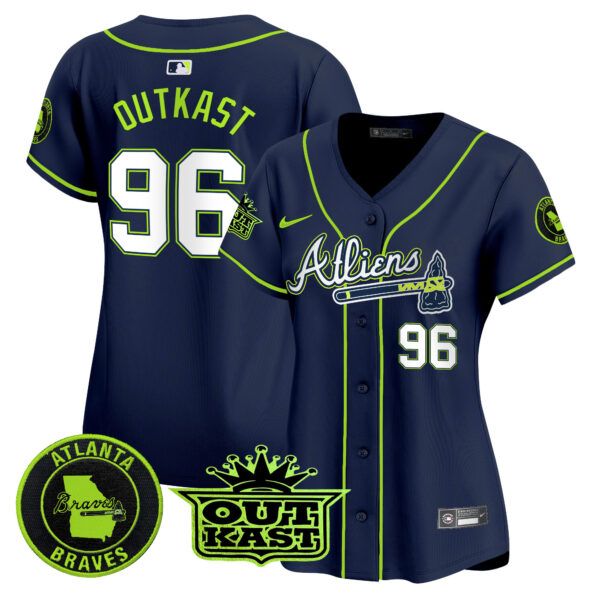 Women's Atlanta Braves Atliens Vapor Premier Limited Jersey - All Stitched - Image 3