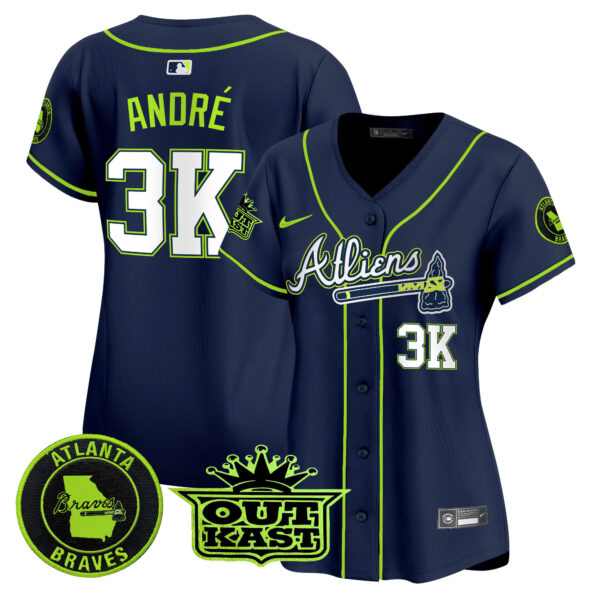 Women's Atlanta Braves Atliens Vapor Premier Limited Jersey - All Stitched - Image 4