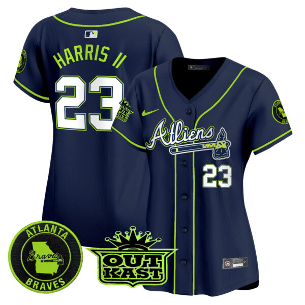 Women's Atlanta Braves Atliens Vapor Premier Limited Jersey - All Stitched - Image 5