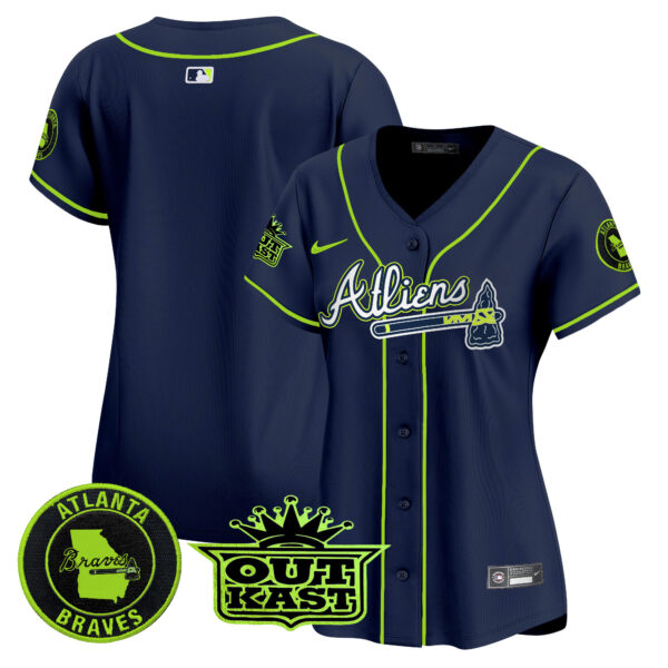 Women's Atlanta Braves Atliens Vapor Premier Limited Jersey - All Stitched - Image 10