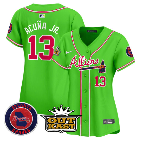 Women's Atlanta Braves Atliens Vapor Premier Limited Jersey - All Stitched - Image 11