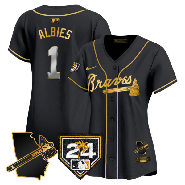 Women's Atlanta Braves 2024 Spring Training & Georgia Patch Vapor Premier Limited Jersey - All Stitched - Image 6