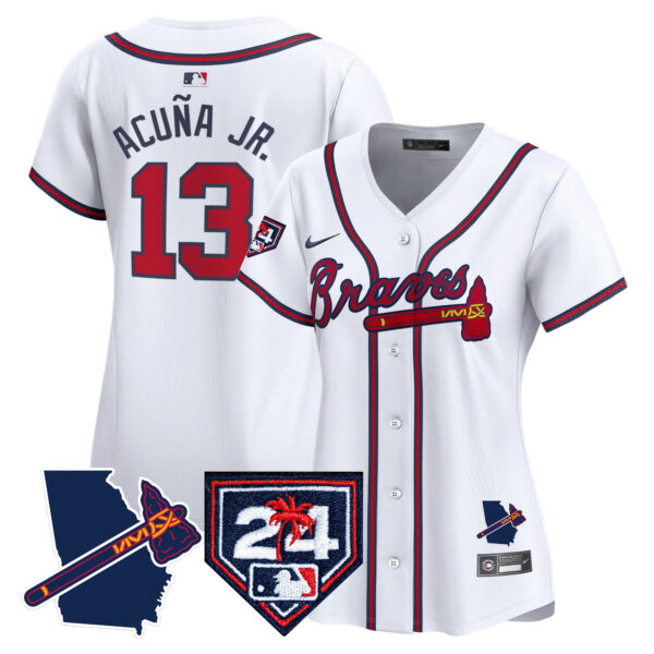 Women's Atlanta Braves 2024 Spring Training & Georgia Patch Vapor Premier Limited Jersey - All Stitched - Image 21