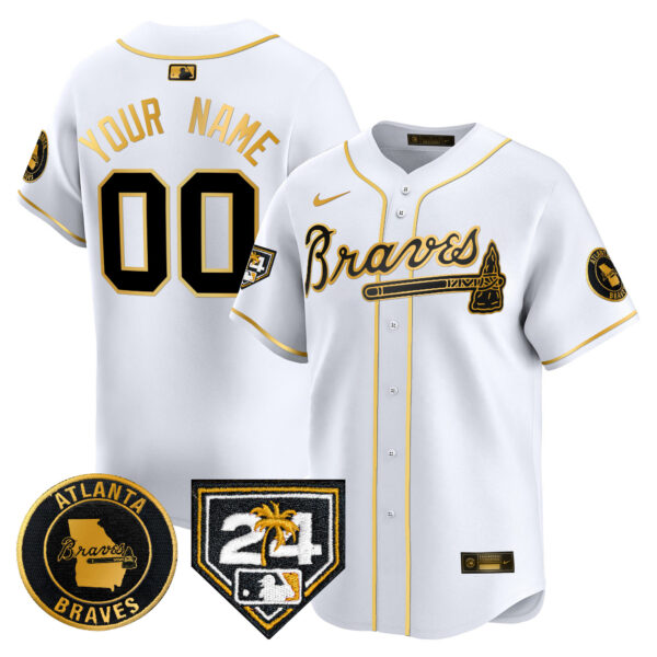 Atlanta Braves 2024 Spring Training Patch Vapor Premier Limited Custom Jersey - All Stitched - Image 2