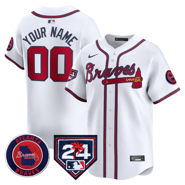 Atlanta Braves 2024 Spring Training Patch Vapor Premier Limited Custom Jersey - All Stitched - Image 3