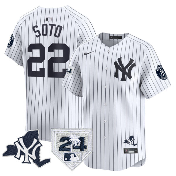 Men's Yankees Vapor Premier Limited Jersey - New York Patch - All Stitched - Image 22