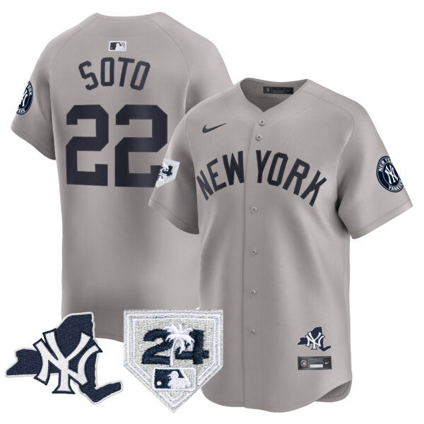 Men's Yankees Vapor Premier Limited Jersey - New York Patch - All Stitched - Image 30