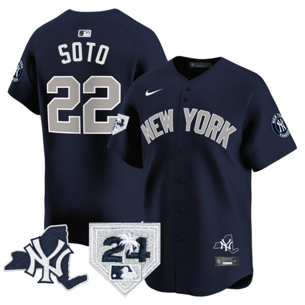 Men's Yankees Vapor Premier Limited Jersey - New York Patch - All Stitched - Image 38