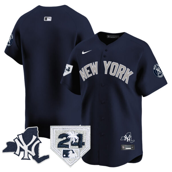 Men's Yankees Vapor Premier Limited Jersey - New York Patch - All Stitched - Image 40
